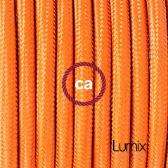 Lampe baladeuse E27 câble textile ORANGE, douille thermoplastique avec interrupteur intégré