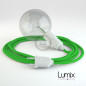 Lampe baladeuse câble textile VERT LIME, douille thermoplastique avec interrupteur intégré Lampe baladeuse câble textile VERT LIME, douille thermoplastique avec interrupteur intégré