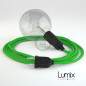 Lampe baladeuse câble textile VERT LIME, douille thermoplastique avec interrupteur intégré Lampe baladeuse câble textile VERT LIME, douille thermoplastique avec interrupteur intégré