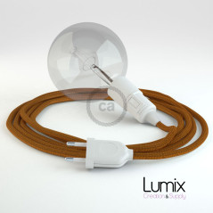 Lampe baladeuse câble textile WHISKEY, douille thermoplastique avec interrupteur intégré