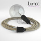 Lampe baladeuse câble textile LIN NEUTRE, douille thermoplastique avec interrupteur intégré