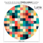 Suspension multiple 5 lampes grande rosace aluminum imprimé motif palette couleurs Suspension multiple 5 lampes grande rosace aluminum imprimé motif palette couleurs