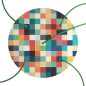Suspension multiple 5 lampes grande rosace aluminum imprimé motif palette couleurs Suspension multiple 5 lampes grande rosace aluminum imprimé motif palette couleurs