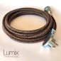 Rallonge 16A de 2 à 10 mètres de câble textile en lin naturel marron Rallonge 16A de 2 à 10 mètres de câble textile en lin naturel marron