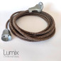 Rallonge 16A de 2 à 10 mètres de câble textile en lin naturel marron Rallonge 16A de 2 à 10 mètres de câble textile en lin naturel marron