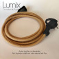 Rallonge 16A de 2 à 10 mètres de câble textile en lin naturel marron Rallonge 16A de 2 à 10 mètres de câble textile en lin naturel marron