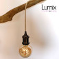 Lampe baladeuse câble lin et douille vintage perle noire avec bague pour abat-jour Lampe baladeuse câble lin et douille vintage perle noire avec bague pour abat-jour
