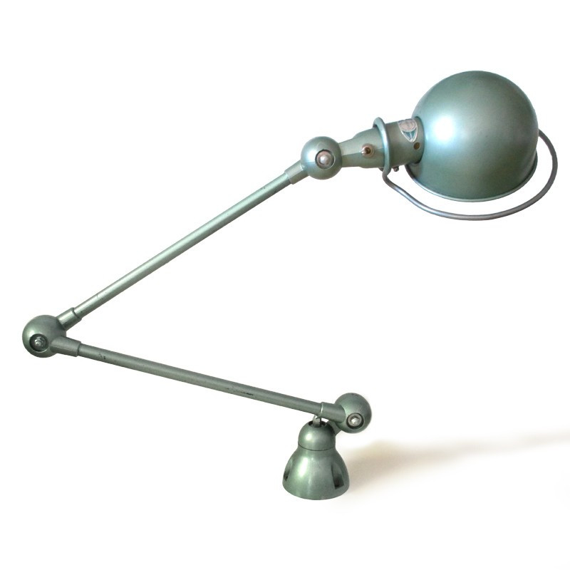 Lampe Jielde 2 bras vert clair industrie Lampe Jielde 2 bras vert clair industrie