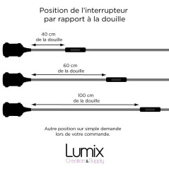 Lampe baladeuse câble textile souple Bleu Azur effet soie
