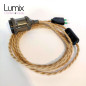 Lampe baladeuse fil jute torsadé et douille vintage perle noire avec bague pour abat-jour