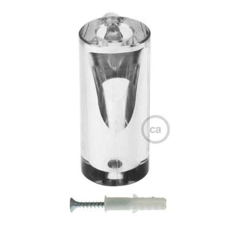 Cylindre de suspente de câble plastique transparent