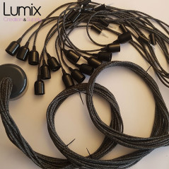 Suspension multiple de 6 à 14 lampes - montage complet sur-mesure