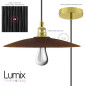 Suspension abat-jour plat céramique motif effet rouille intérieur blanc Suspension abat-jour plat céramique motif effet rouille intérieur blanc