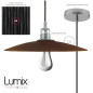 Suspension abat-jour plat céramique motif effet rouille intérieur blanc Suspension abat-jour plat céramique motif effet rouille intérieur blanc