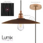 Suspension abat-jour plat céramique motif effet rouille intérieur blanc Suspension abat-jour plat céramique motif effet rouille intérieur blanc