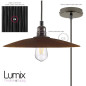 Suspension abat-jour plat céramique motif effet rouille intérieur blanc Suspension abat-jour plat céramique motif effet rouille intérieur blanc