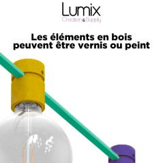 Kit Guirlande lumineuse pour l'intérieur avec câble textile et accessoires en bois