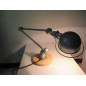 Lampe Jielde 2 bras vert clair industrie sur socle en Cyprès Lampe Jielde 2 bras vert clair industrie sur socle en Cyprès