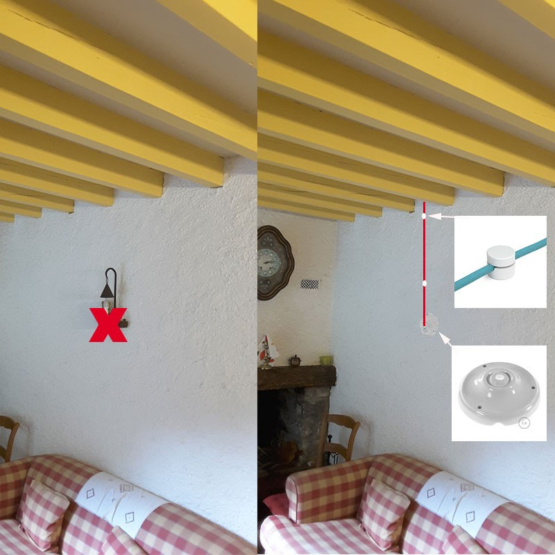 COMMANDE PRIVÉE - 1 suspension simple et 1 suspension guirlande 4 lampes douille porcelaine - voir descriptif COMMANDE PRIVÉE - 1 suspension simple et 1 suspension guirlande 4 lampes douille porcelaine - voir descriptif