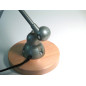 Lampe Jielde 2 bras vert clair industrie sur socle en Cyprès Lampe Jielde 2 bras vert clair industrie sur socle en Cyprès