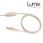 Cordon plastique fiche deux poles et interrupteur 1,5 m blanc