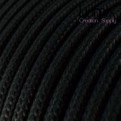 Câble textile 2 x 0,75 mm2 Noir effet soie
