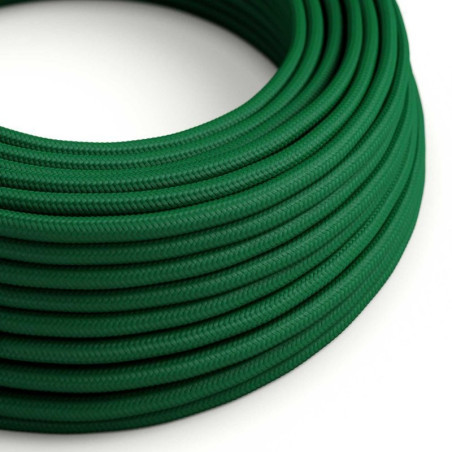 Câble textile 2 x 0,75 mm2 Vert foncé effet soie