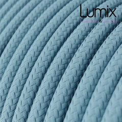 Câble textile 2 x 0,75 mm2 bleu azur effet soie