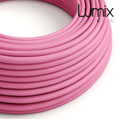Câble textile 2 x 0,75 mm2 Fuchsia effet soie