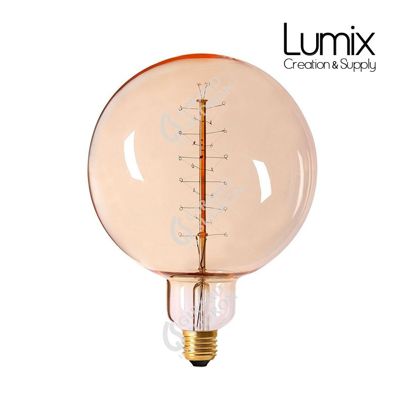 Ampoule E27 Globe 200 mm de diamètre à filament spirale métal