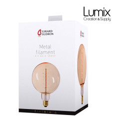 Ampoule E27 Globe 200 mm de diamètre à filament spirale métal