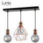 Suspension FIX MULTIPLE douille vintage E27 bagues - Pavillon rectangulaire 470 mm Suspension FIX MULTIPLE douille vintage E27 bagues - Pavillon rectangulaire 470 mm