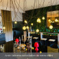 Suspension multiple de 14 lampes - Rosace bois massif - Montage complet sur-mesure