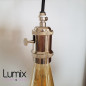 Lampe à suspendre douille vintage nickel à interrupteur rotatif intégré Lampe à suspendre douille vintage nickel à interrupteur rotatif intégré