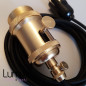 Lampe à suspendre douille vintage métal dorée à interrupteur rotatif intégré Lampe à suspendre douille vintage métal dorée à interrupteur rotatif intégré