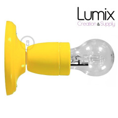 Lampe applique porcelaine Jaune en plafonnier ou en applique murale