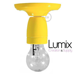 Lampe Porcelaine Jaune en plafonnier ou en applique murale