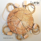Suspension multiple 5 lampes grande rosace aluminum motif tronc d'arbre Suspension multiple 5 lampes grande rosace aluminum motif tronc d'arbre