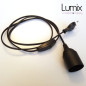 Cordon plastique NOIR pour lampe à suspendre douille E27 plastique Cordon plastique NOIR pour lampe à suspendre douille E27 plastique
