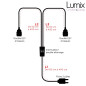 Lampe double à suspendre type baladeuse - interrupteur double allumage