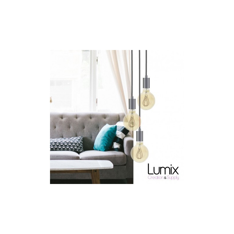 PRIVÉE - Suspension 3 lampes style moderne CHROME sur-mesure