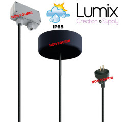 Lampe à suspendre pour l'extérieur - douille et porte-douille IP65 - câble textile IP65