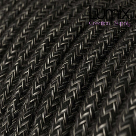 Câble textile 2 x 0,75 mm2 Lin anthracite