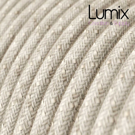 Câble textile 2 x 0,75 mm2 Lin neutre