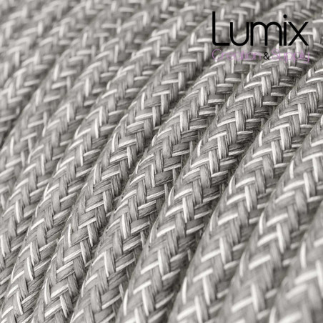 Câble textile 2 x 0,75 mm2 Lin gris
