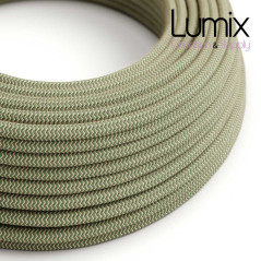 Câble textile 2 x 0,75 mm2 Lin Vert thym