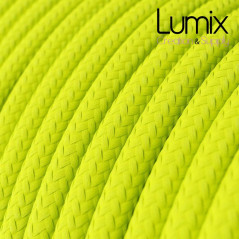 Câble textile 2 x 0,75 mm2 Jaune FLUO effet soie