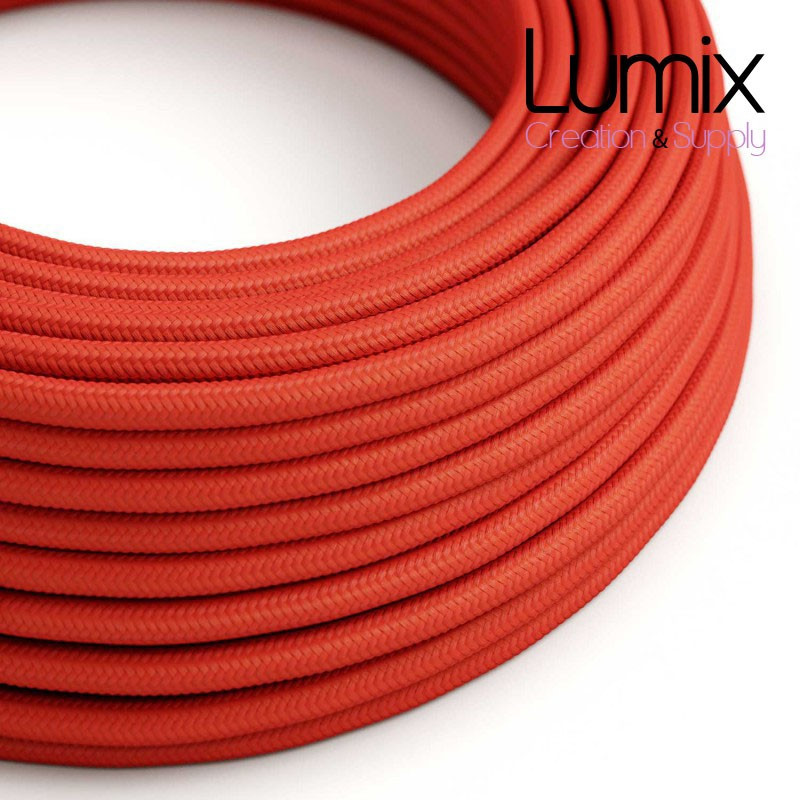 Câble textile 2 x 0,75 mm2 Rouge effet soie Câble textile 2 x 0,75 mm2 Rouge effet soie