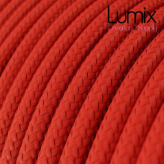 Câble textile 2 x 0,75 mm2 Rouge effet soie