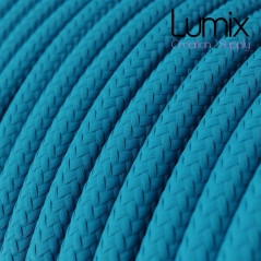 Câble textile 2 x 0,75 mm2 bleu turquoise effet soie